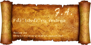 Földváry Andrea névjegykártya