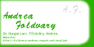 andrea foldvary business card