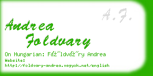 andrea foldvary business card